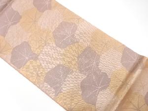 正絹　紗　葉尽くし模様織り出し　夏用袋帯